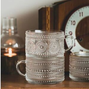 Vintage Clear Glass Mugs
